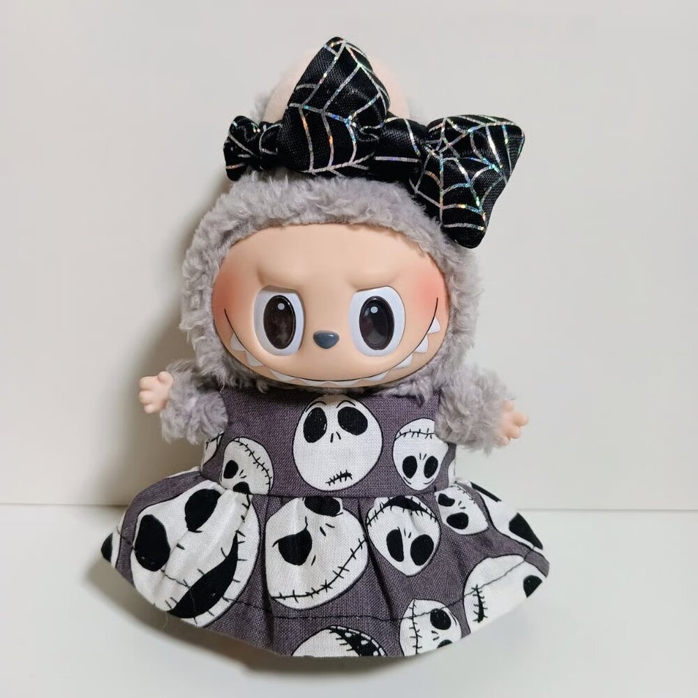 Labubu Nightmare Before Christmas Jack Dress with Halloween Bow